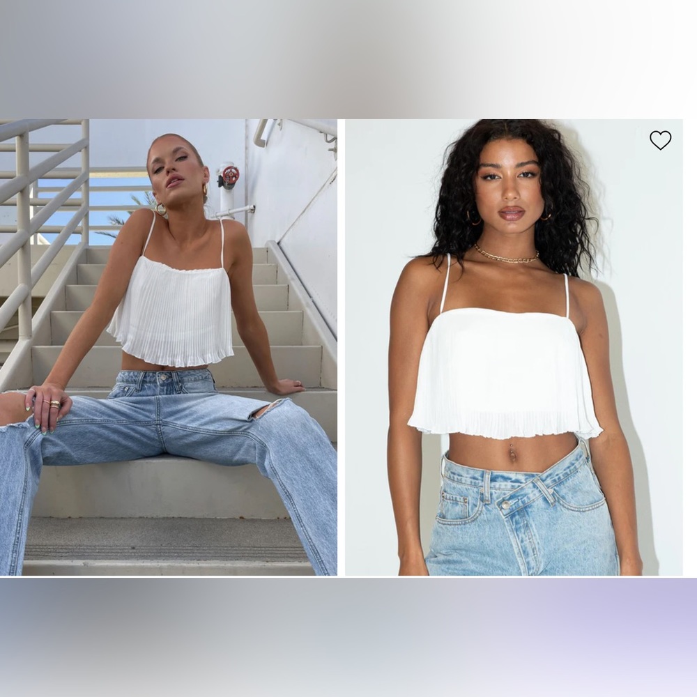 Princess Polly. Arrowhead top white